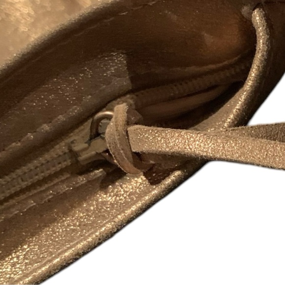 Y2K Caratère Italy Gold Leather Clutch Purse - Picture 5 of 6